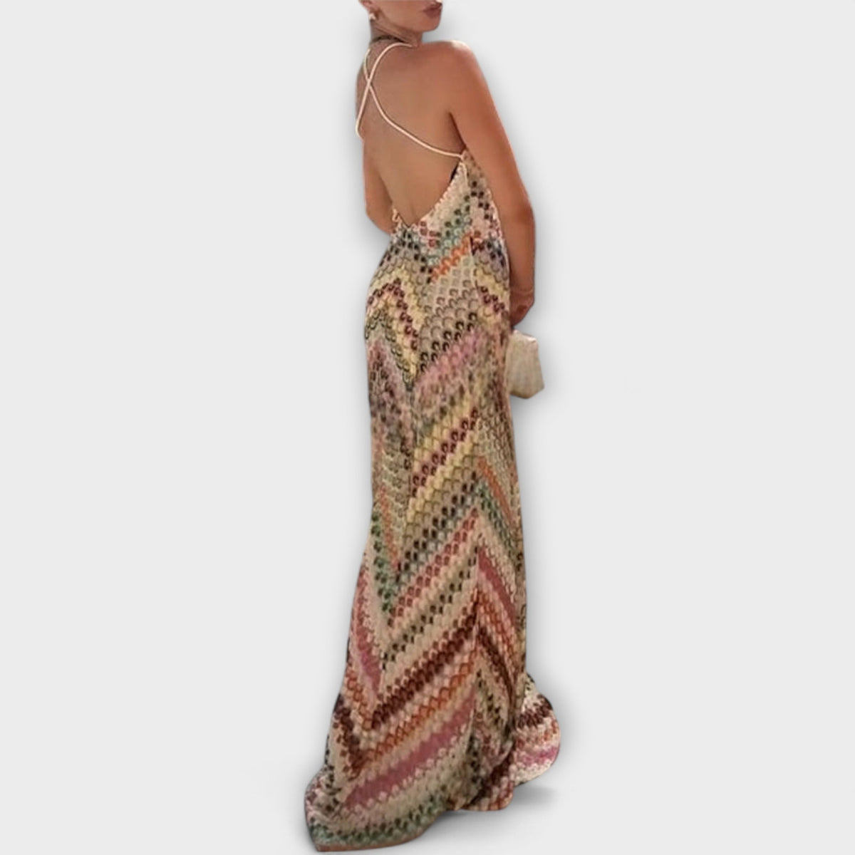 Remi - Robe longue à chevrons