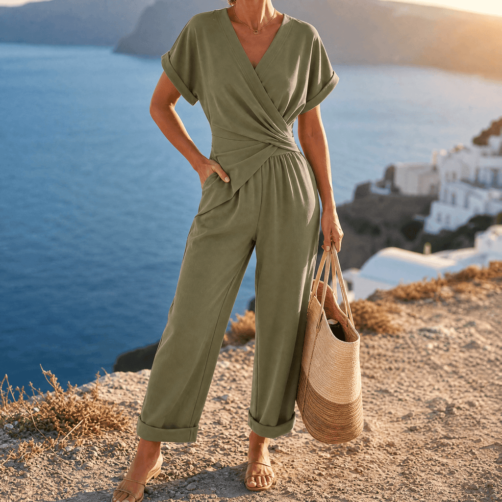 Florenza – Ensemble Deux Pièces Portefeuille Femme Sauge Olive / S