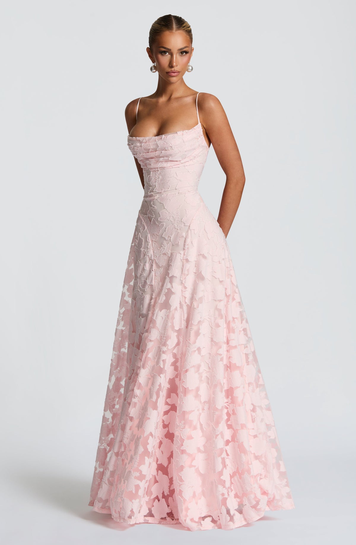Francisa - Robe longue corsage en dentelle