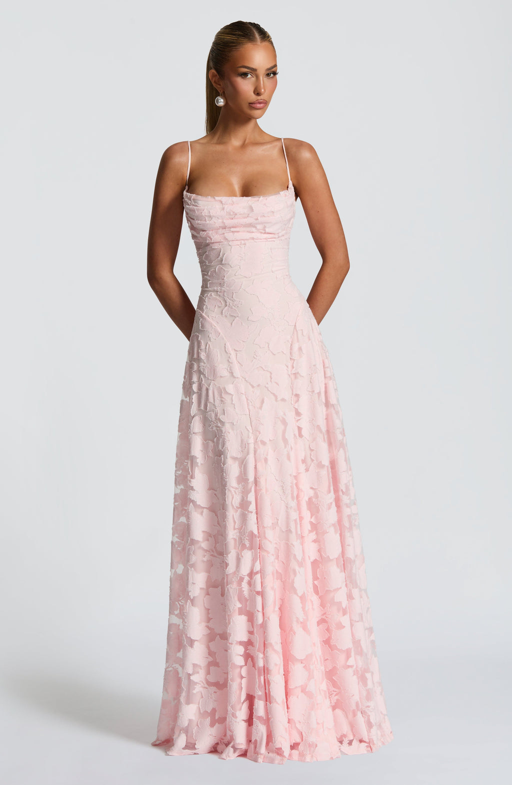 Francisa - Robe longue corsage en dentelle