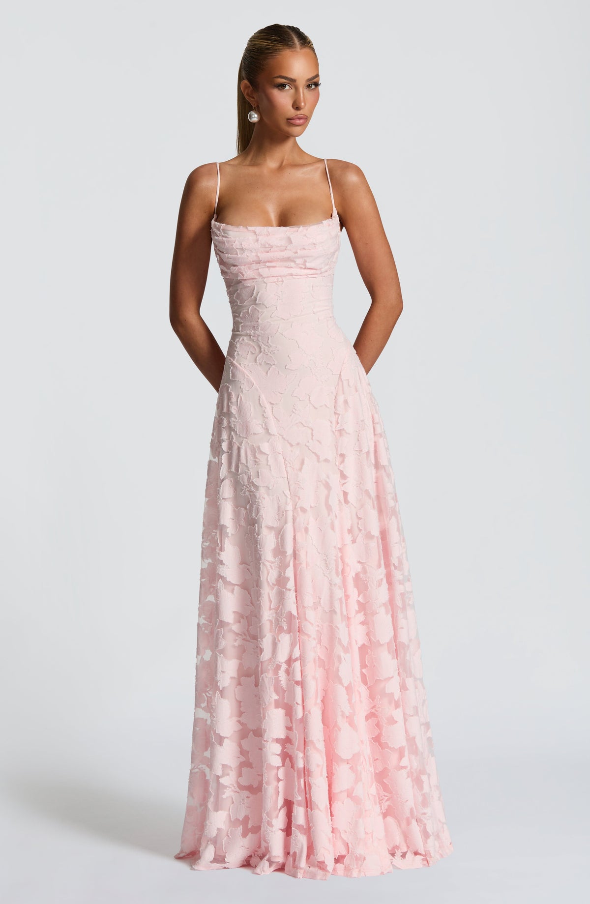 Francisa - Robe longue corsage en dentelle