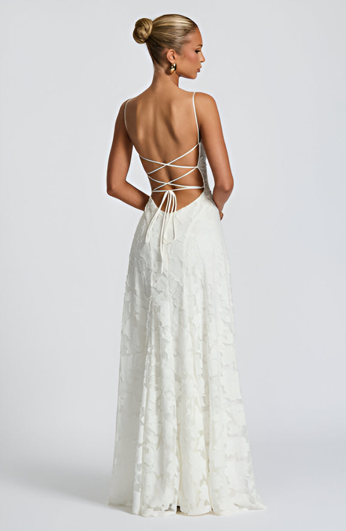 Francisa - Robe longue corsage en dentelle