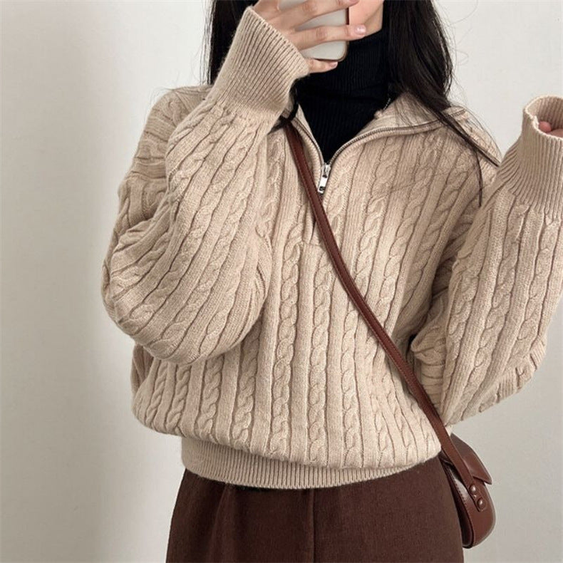 Fiona - Pull demi-zippé en coton