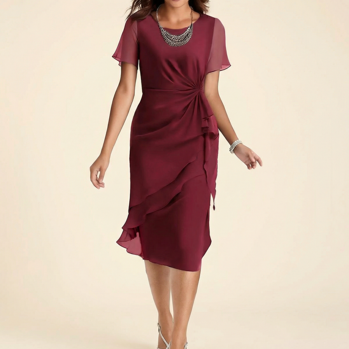 Velara - Robe froncée à taille torsadée