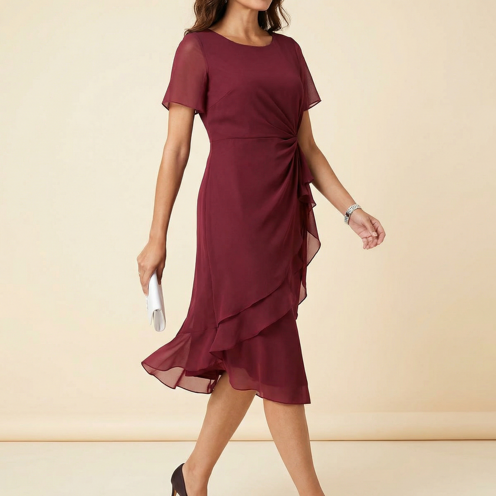 Velara - Robe froncée à taille torsadée