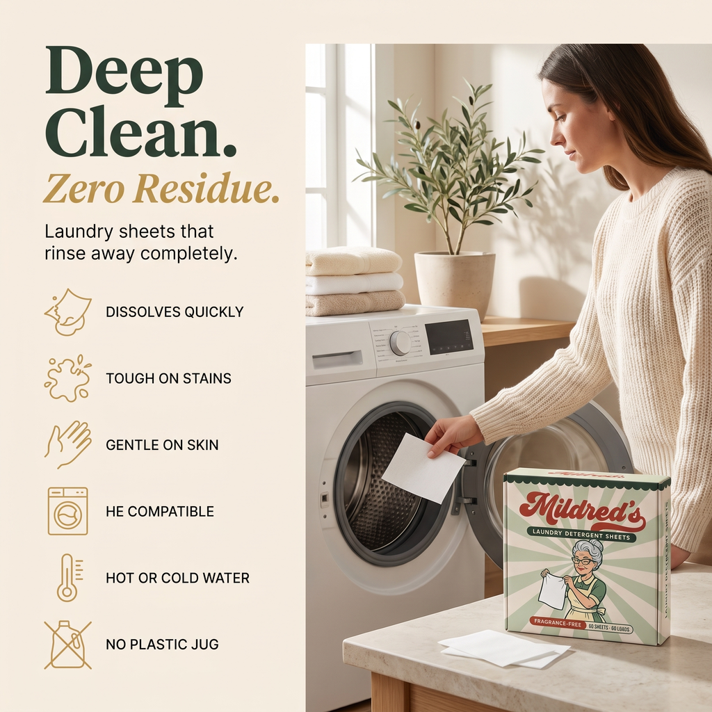 Deep clean, zero residue — dissolves quickly, gentle on skin, HE compatible
