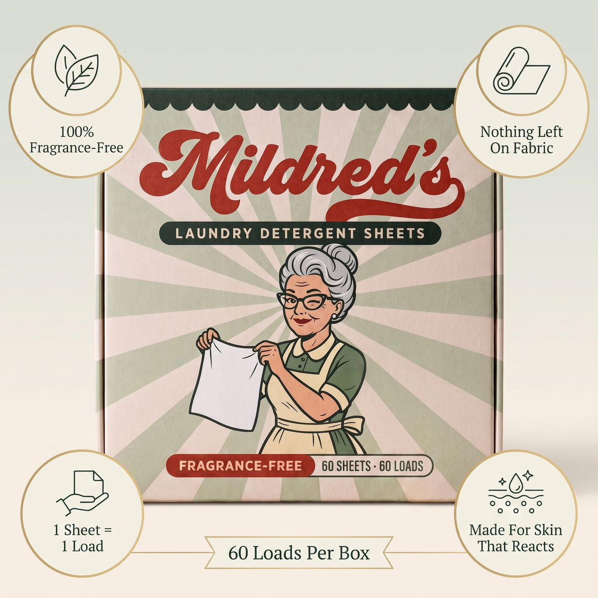 Fragrance-Free Laundry Detergent Sheets — 60 Loads