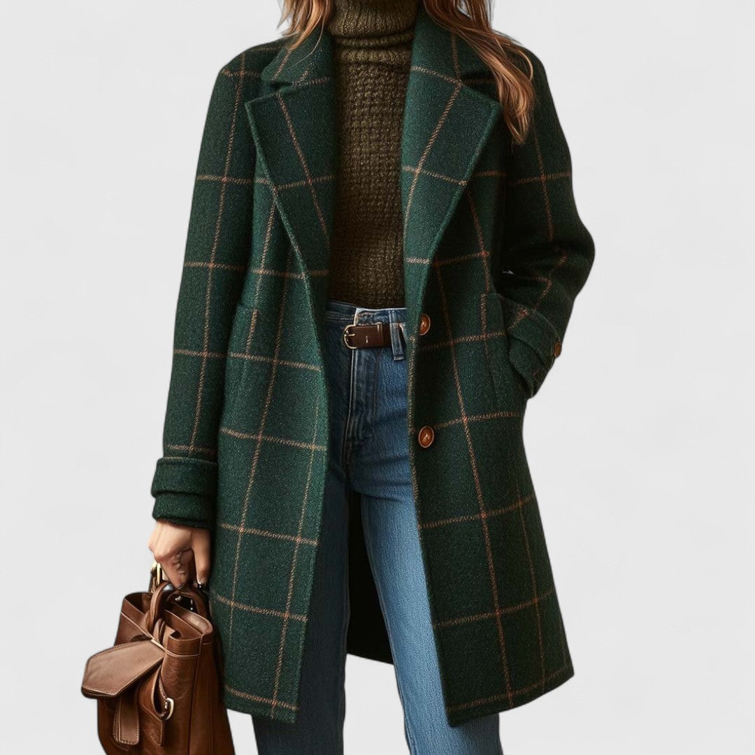 Megan - Manteau douillet à carreaux