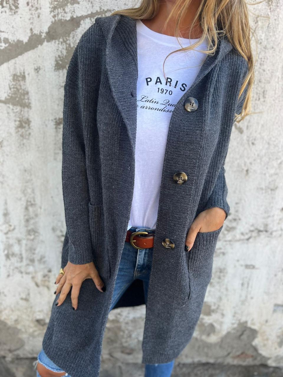 Ursule - Cardigan long tricoté