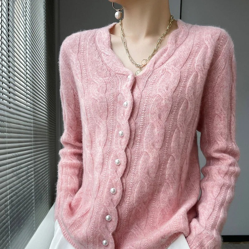 Athena - Cardigan en laine Rambouillet