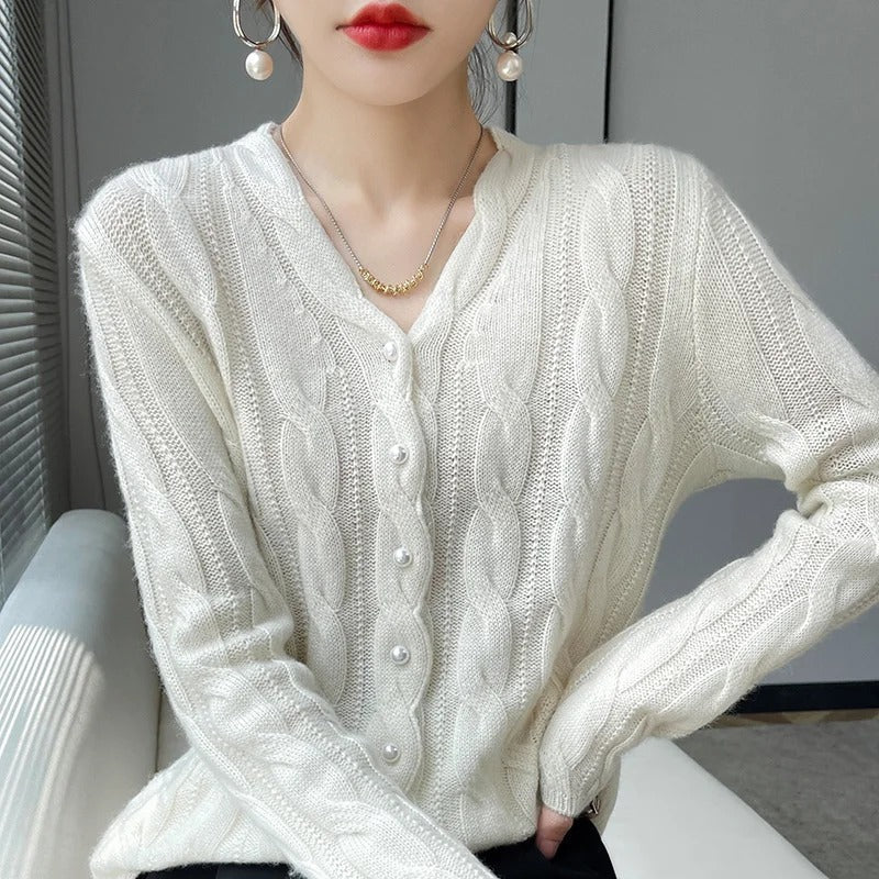 Athena - Cardigan en laine Rambouillet
