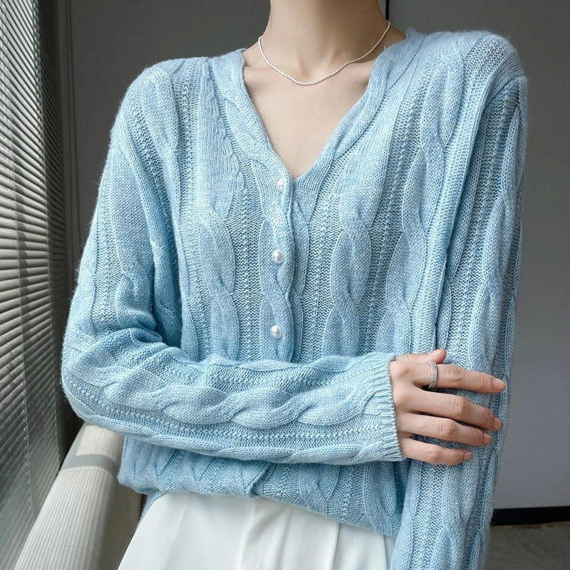 Athena - Cardigan en laine Rambouillet