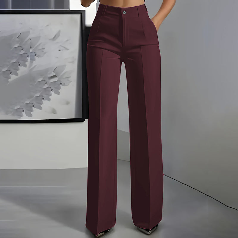 Elara - Pantalon de costume large taille haute