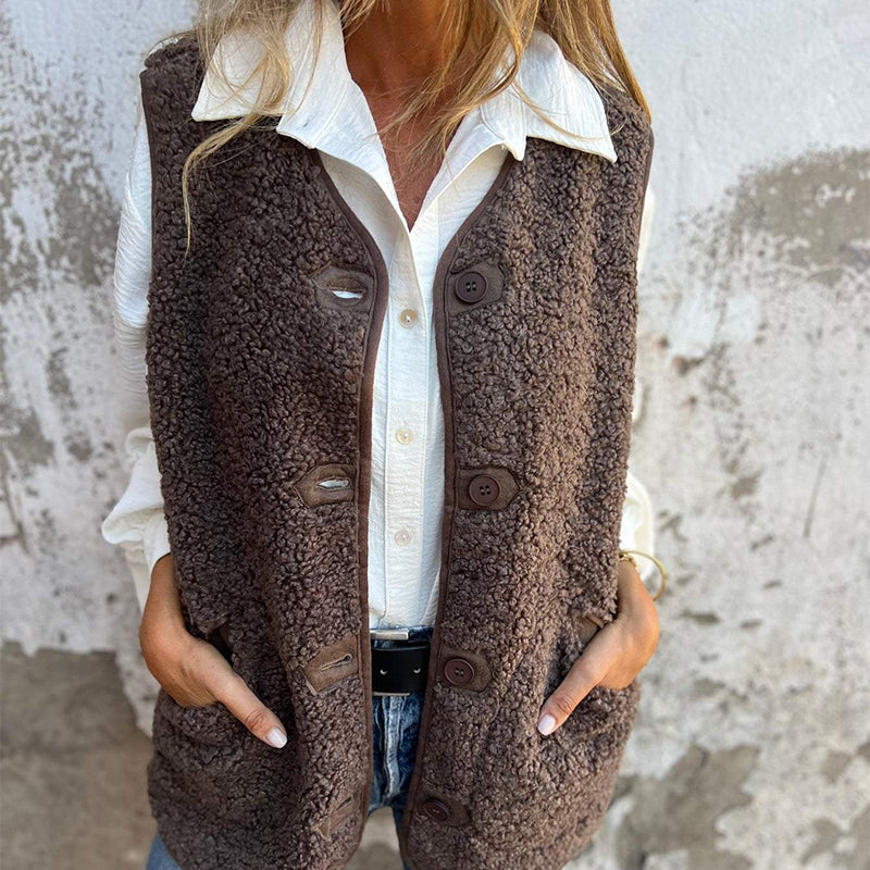 Nahla - Gilet chaud boutonné