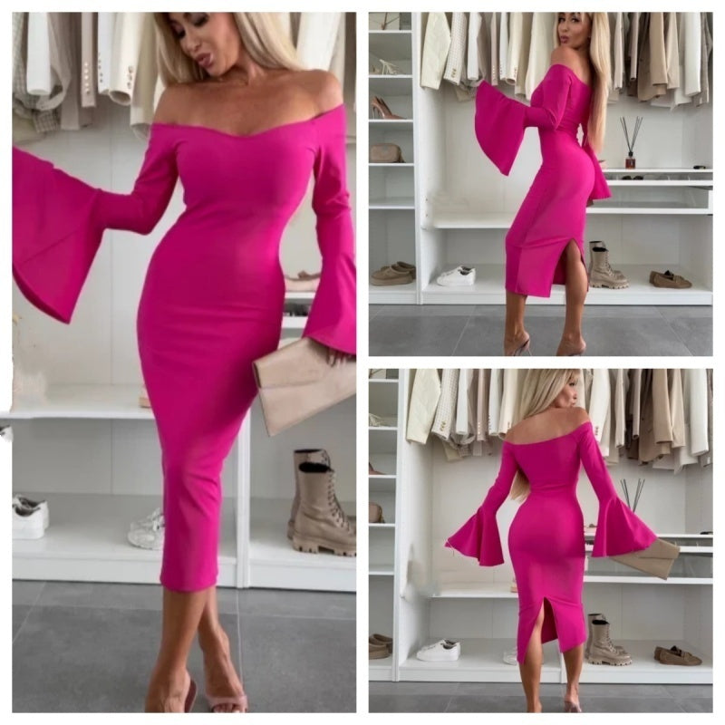 Rosalie - Robe de soirée à manches évasées