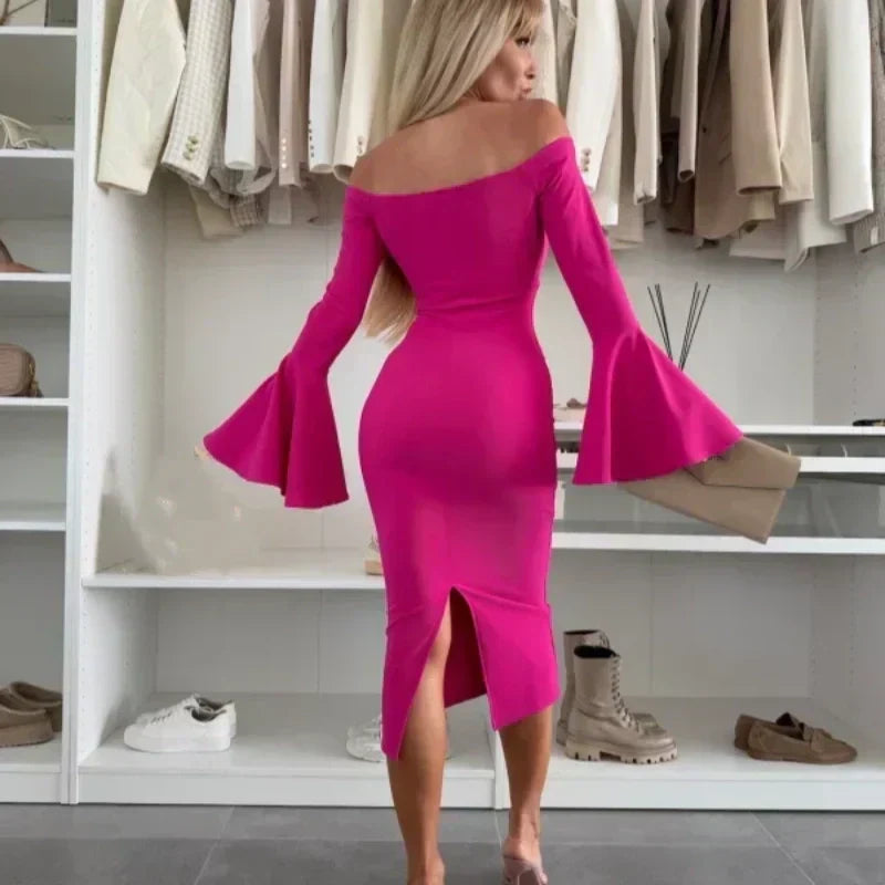 Rosalie - Robe de soirée à manches évasées