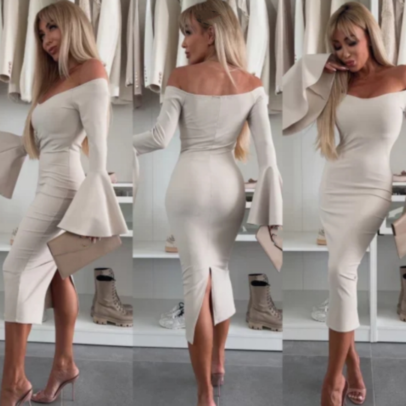 Rosalie - Robe de soirée à manches évasées