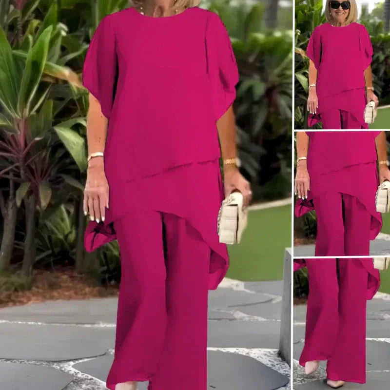 Noretta - Ensemble pantalon drapé à jambe large