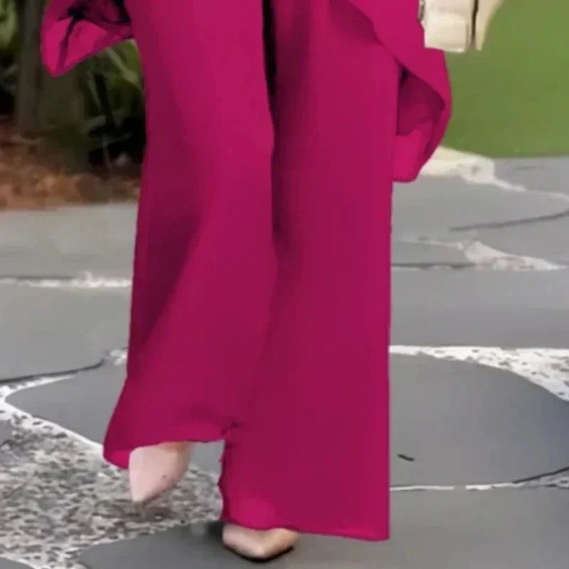 Noretta - Ensemble pantalon drapé à jambe large