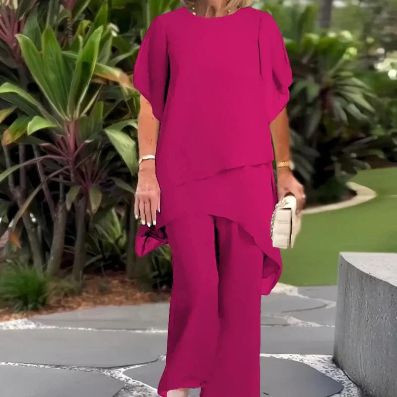Noretta - Ensemble pantalon drapé à jambe large