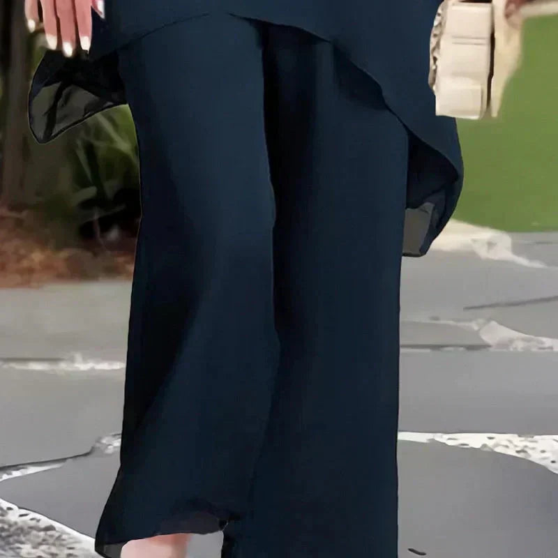 Noretta - Ensemble pantalon drapé à jambe large