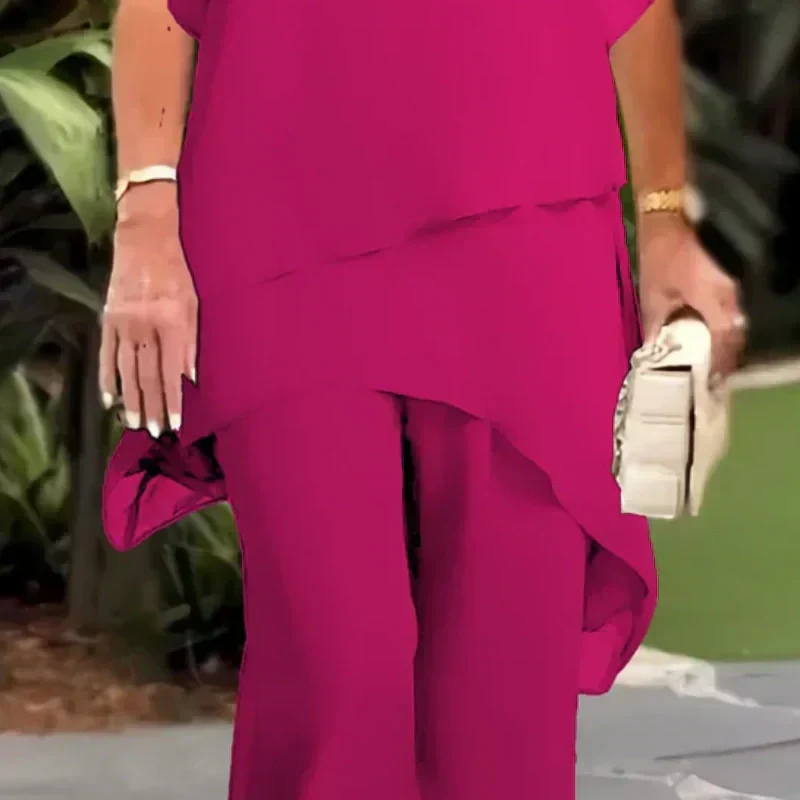 Noretta - Ensemble pantalon drapé à jambe large