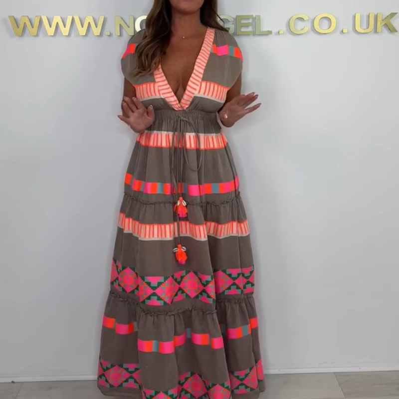 Solene - Robe midi rayée sans manches