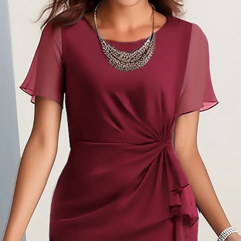 Arletta - Robe douce au toucher à taille froncée
