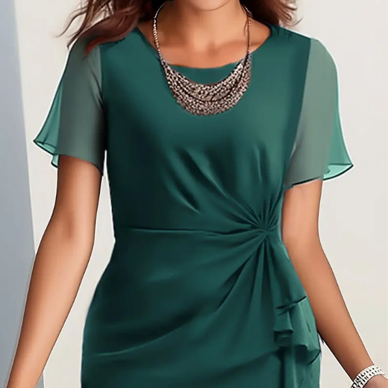 Arletta - Robe douce au toucher à taille froncée