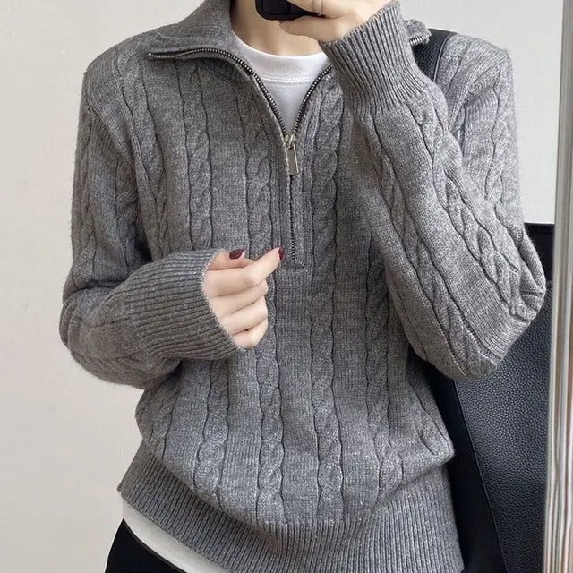 Fiona - Pull demi-zippé en coton
